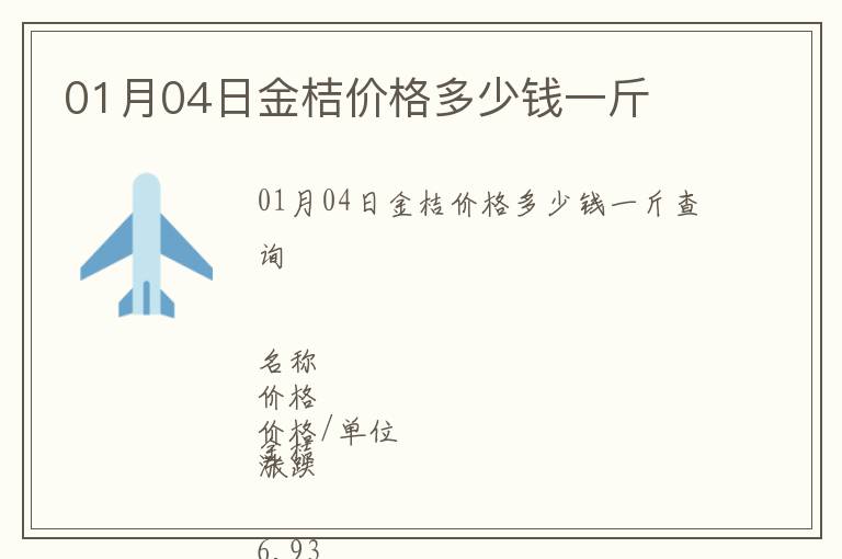 01月04日金桔價(jià)格多少錢(qián)一斤