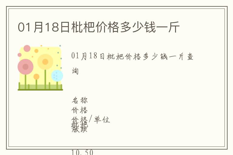 01月18日枇杷價(jià)格多少錢一斤
