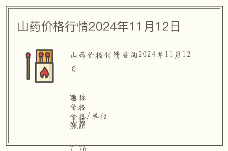 山藥價格行情2024年11月12日