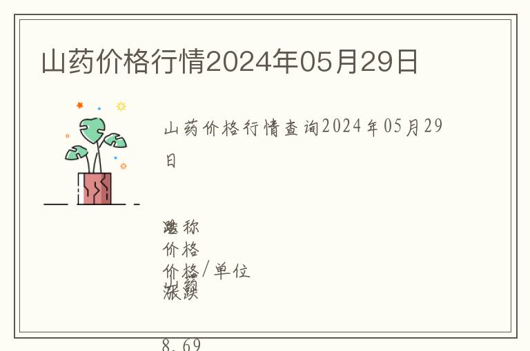 山藥價格行情2024年05月29日