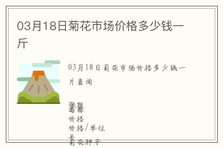 03月18日菊花市場價格多少錢一斤