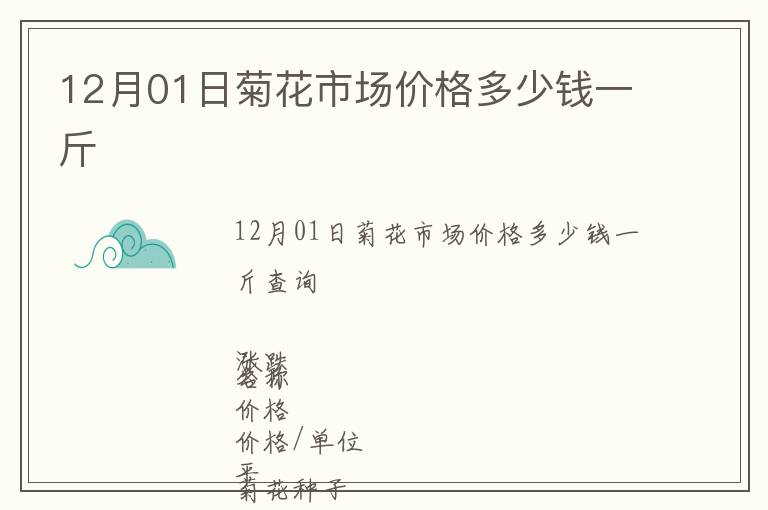 12月01日菊花市場價格多少錢一斤