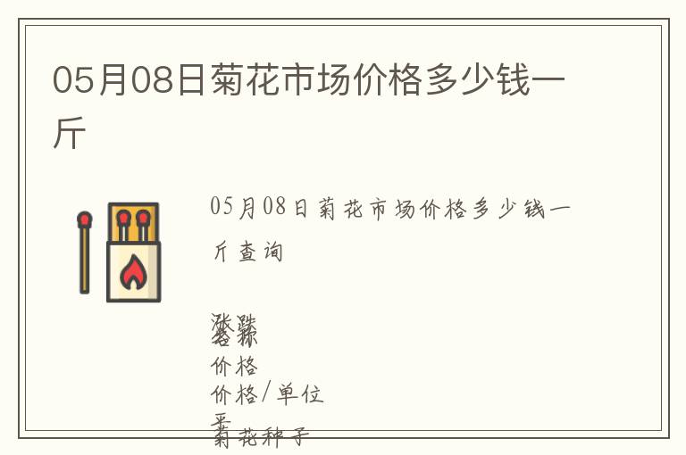 05月08日菊花市場價格多少錢一斤