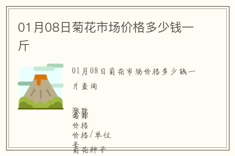 01月08日菊花市場(chǎng)價(jià)格多少錢(qián)一斤