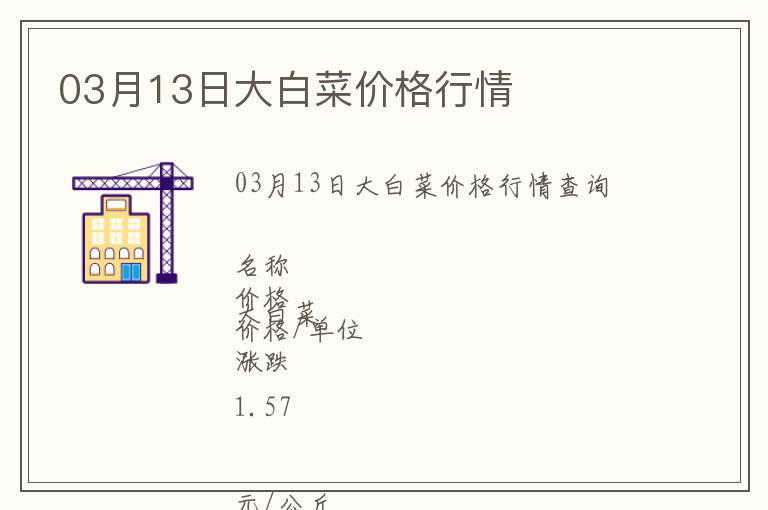 03月13日大白菜價格行情