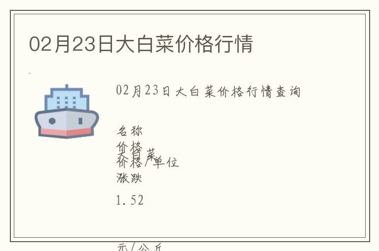 02月23日大白菜價(jià)格行情