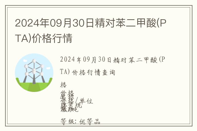 2024年09月30日精對苯二甲酸(PTA)價格行情