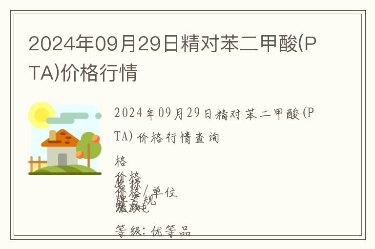 2024年09月29日精對苯二甲酸(PTA)價格行情