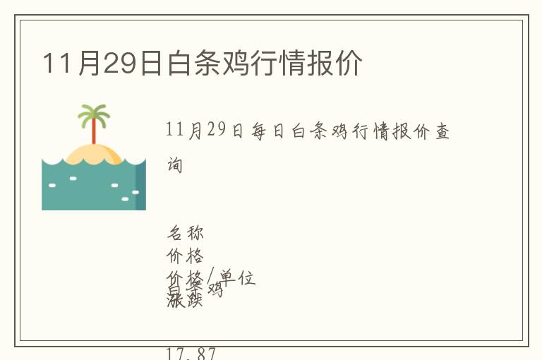 11月29日白條雞行情報價