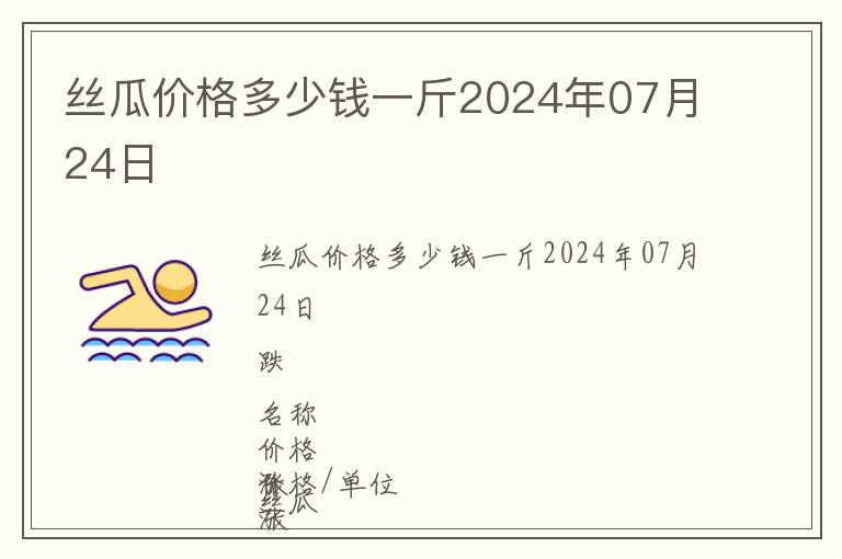 絲瓜價(jià)格多少錢(qián)一斤2024年07月24日