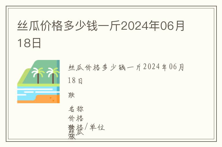 絲瓜價(jià)格多少錢一斤2024年06月18日