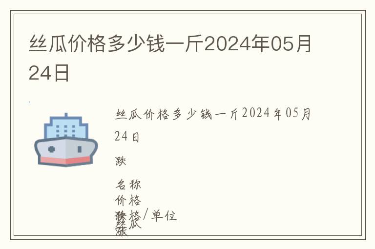 絲瓜價格多少錢一斤2024年05月24日