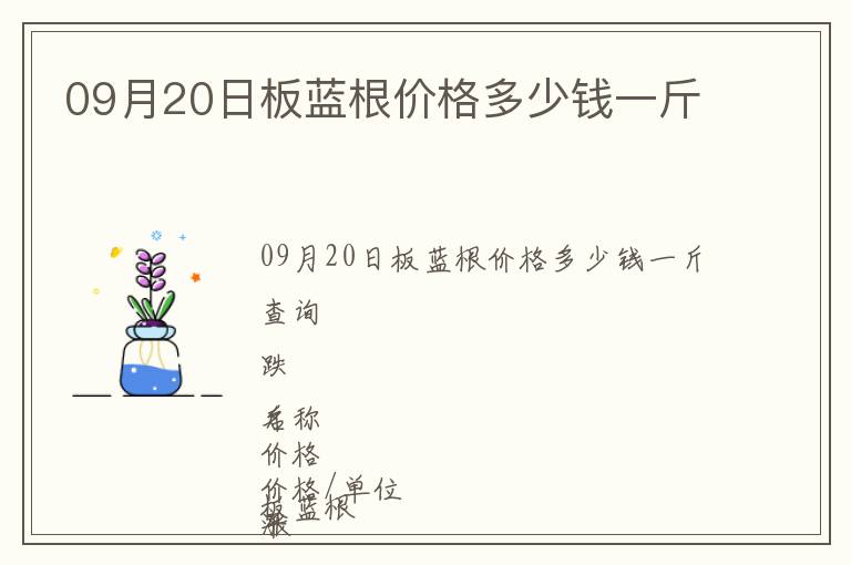 09月20日板藍(lán)根價(jià)格多少錢一斤