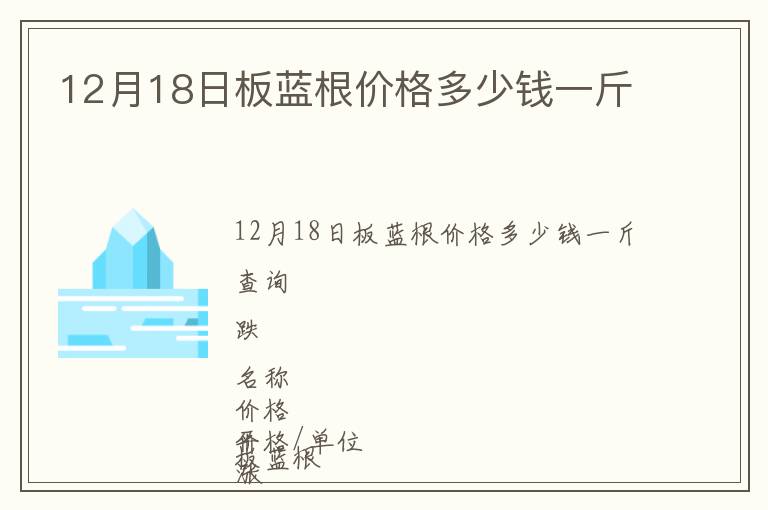 12月18日板藍(lán)根價格多少錢一斤
