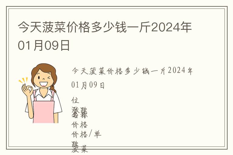 今天菠菜價格多少錢一斤2024年01月09日