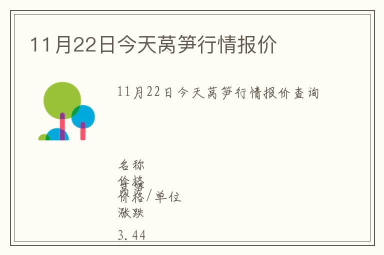 11月22日今天萵筍行情報價