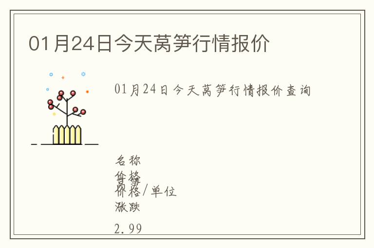 01月24日今天萵筍行情報(bào)價(jià)