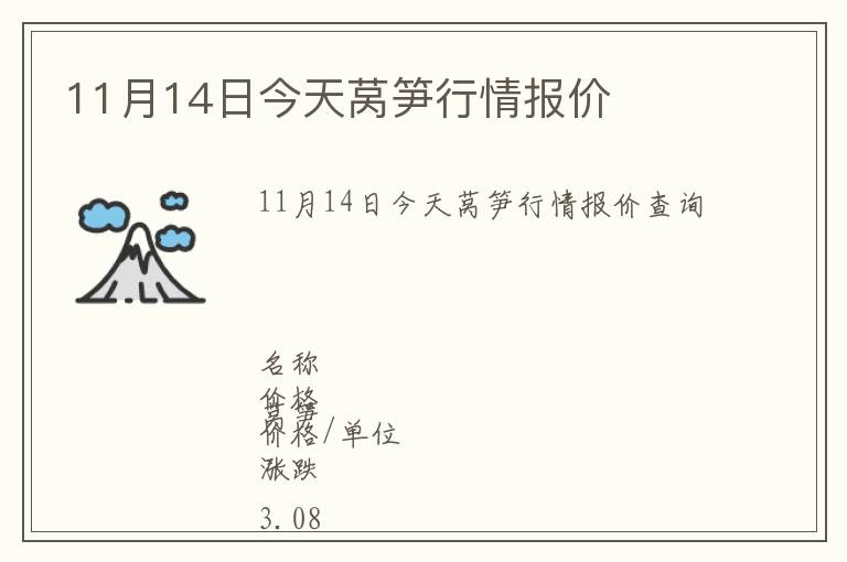 11月14日今天萵筍行情報價