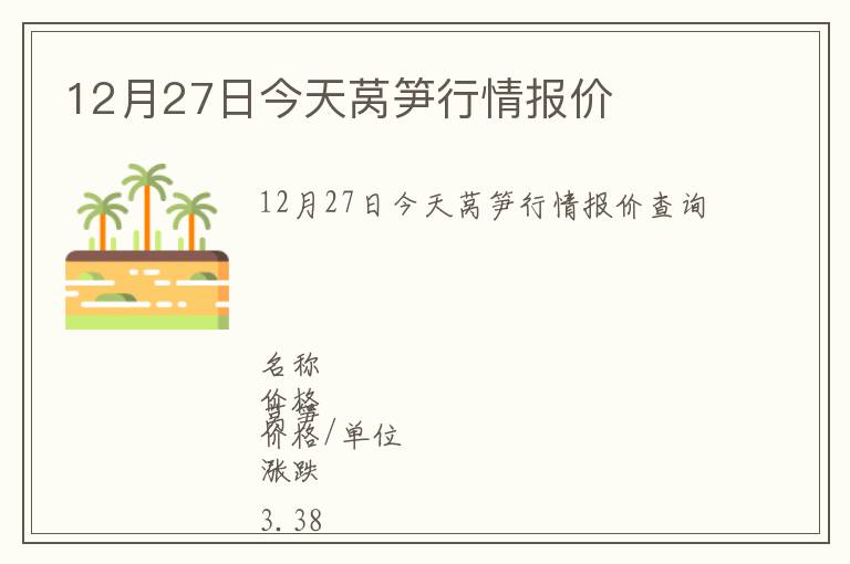 12月27日今天萵筍行情報價