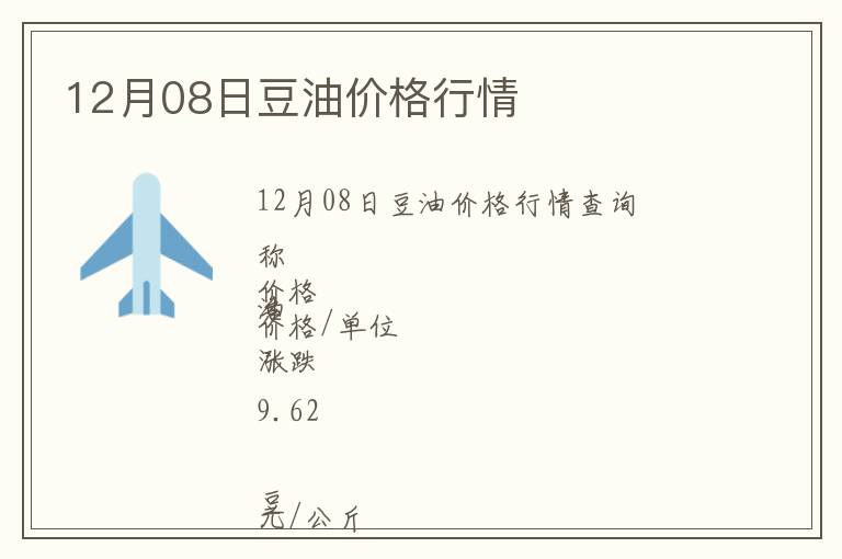 12月08日豆油價(jià)格行情