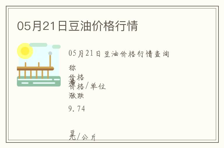05月21日豆油價格行情