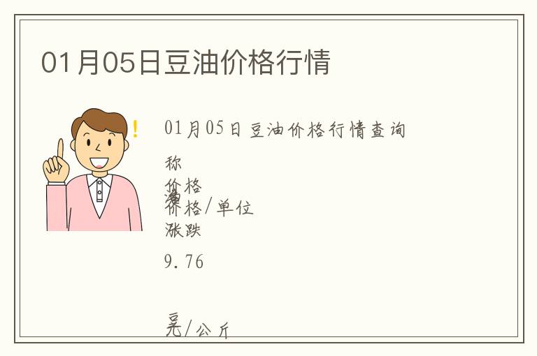 01月05日豆油價(jià)格行情