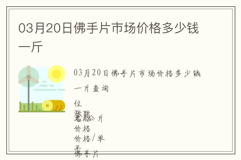 03月20日佛手片市場價格多少錢一斤