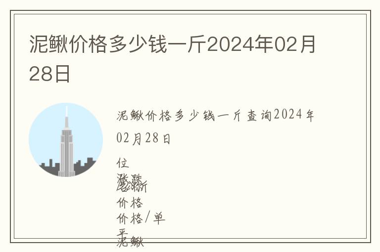 泥鰍價格多少錢一斤2024年02月28日