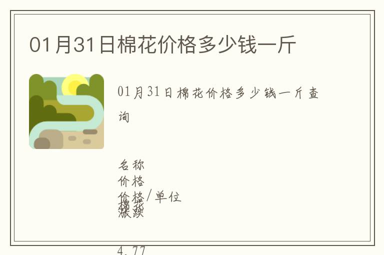 01月31日棉花價(jià)格多少錢(qián)一斤