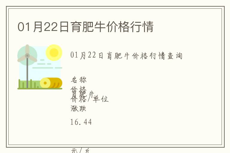 01月22日育肥牛價(jià)格行情