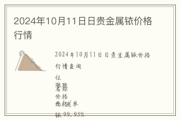 2024年10月11日日貴金屬銥價格行情