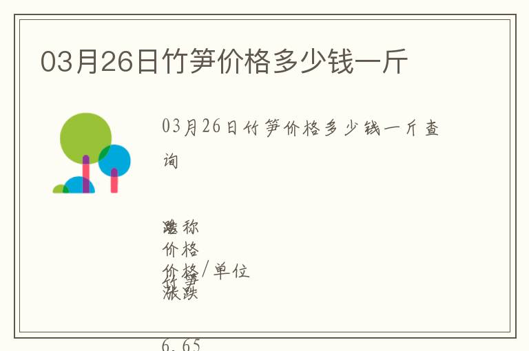 03月26日竹筍價格多少錢一斤