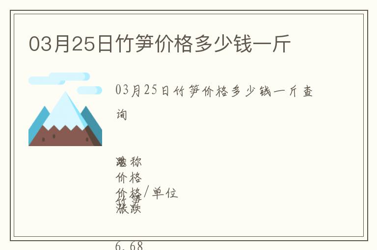03月25日竹筍價格多少錢一斤