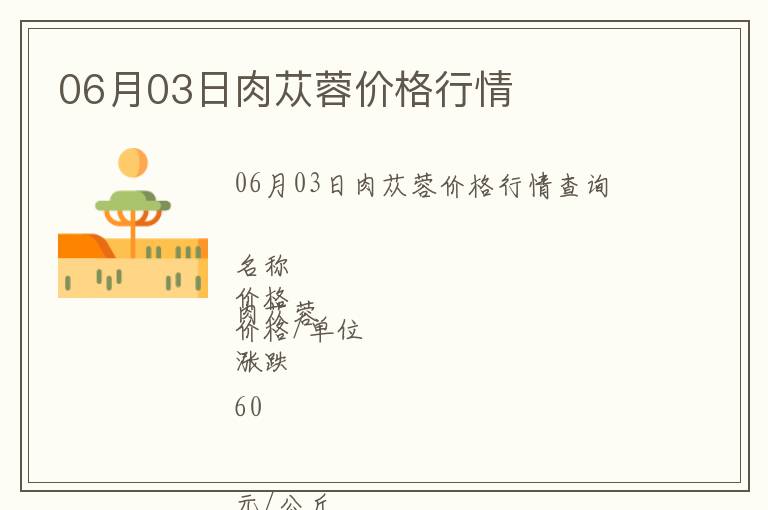 06月03日肉蓯蓉價格行情