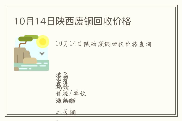 10月14日陜西廢銅回收價(jià)格