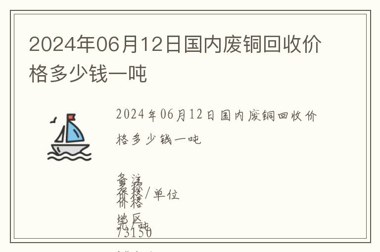 2024年06月12日國內廢銅回收價格多少錢一噸