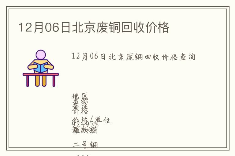12月06日北京廢銅回收價(jià)格