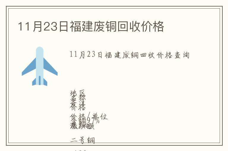 11月23日福建廢銅回收價(jià)格