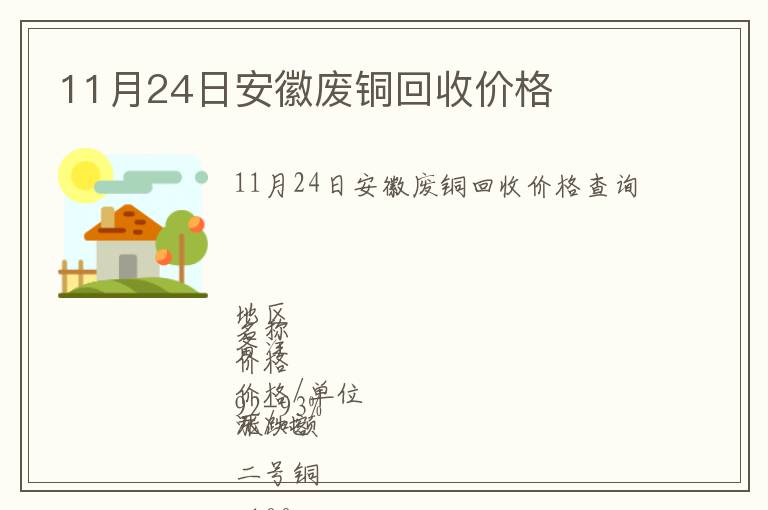 11月24日安徽廢銅回收價(jià)格