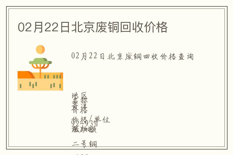 02月22日北京廢銅回收價(jià)格
