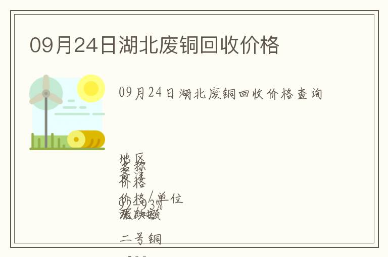 09月24日湖北廢銅回收價(jià)格