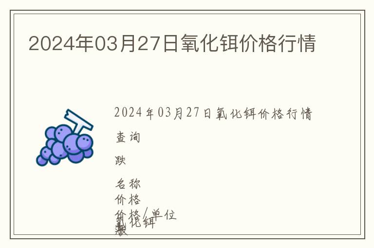 2024年03月27日氧化鉺價(jià)格行情