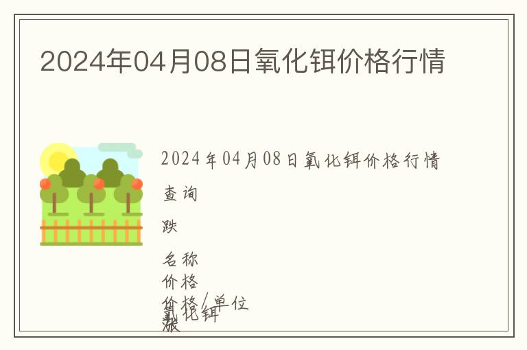2024年04月08日氧化鉺價格行情