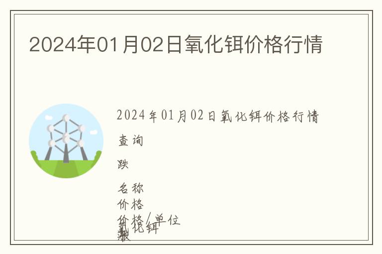 2024年01月02日氧化鉺價格行情