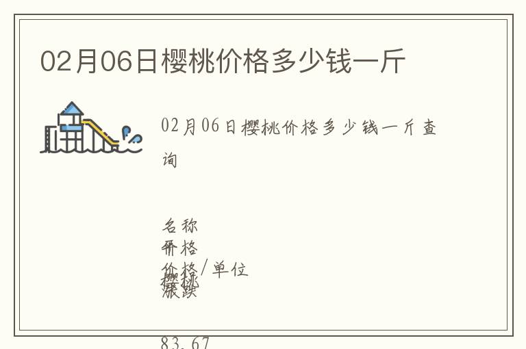 02月06日櫻桃價(jià)格多少錢一斤