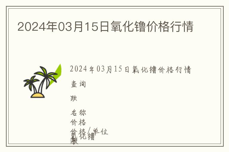2024年03月15日氧化镥價格行情
