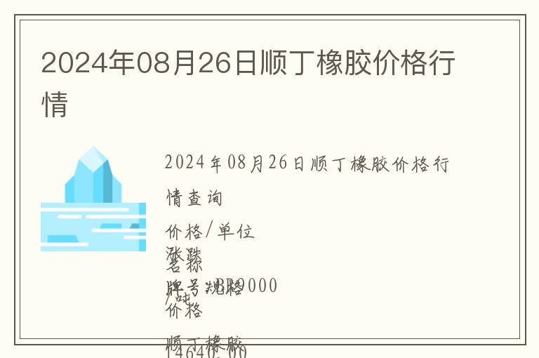2024年08月26日順丁橡膠價格行情