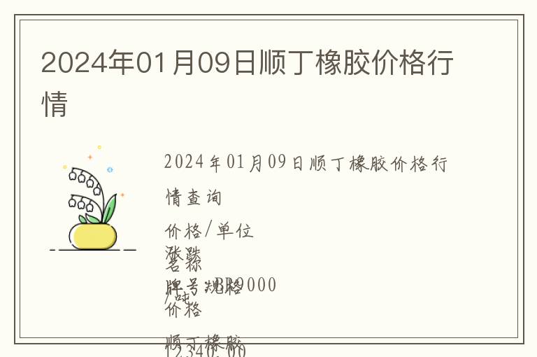 2024年01月09日順丁橡膠價格行情
