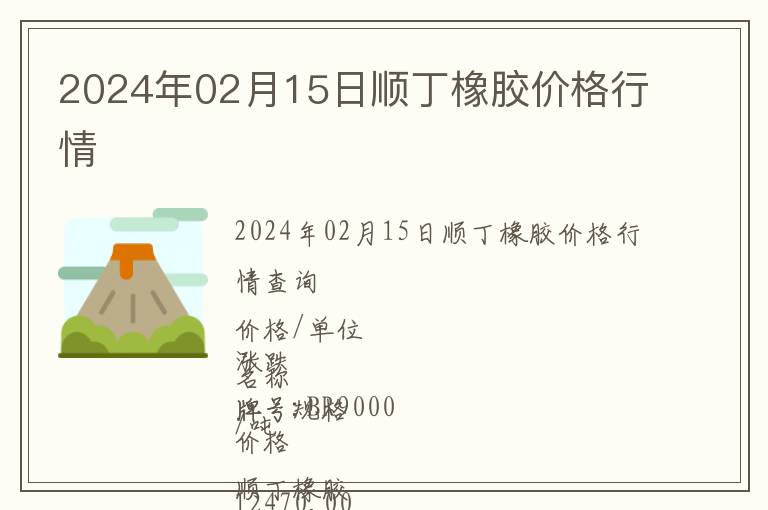 2024年02月15日順丁橡膠價格行情