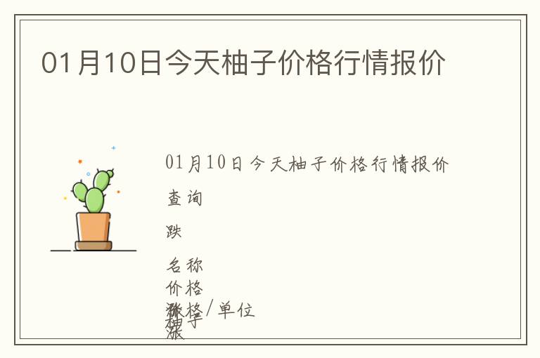01月10日今天柚子價格行情報價